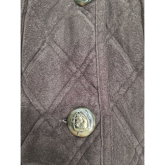 Lauren Ralph Lauren Jacket Women's Size Small Equestrian Soft Quilted Suede - Picture 6 of 9